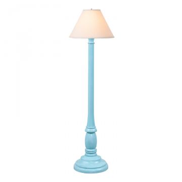 Brinton House Floor Lamp in Misty Blue with Linen Fabric Shade