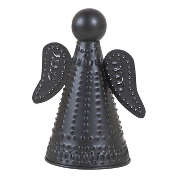 Punched Tin Angel in Smokey Black - Set of 3