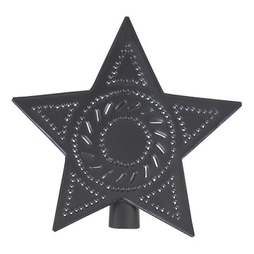 Punched Tin Star Tree Topper in Smokey Black - Set of 6