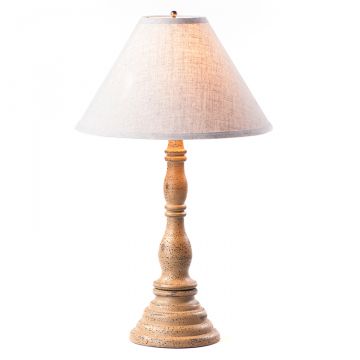 Davenport Lamp in Americana Pearwood with Linen Ivory Shade