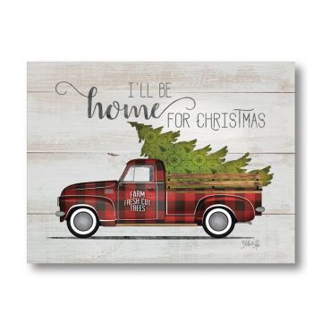 Home For Christmas-Vintage Truck Pallet Art