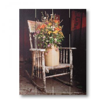 Rocking Chair Bouquet Pallet Art