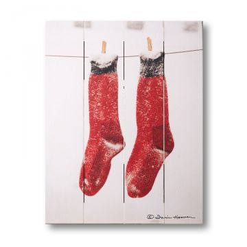 Snowy Monday Red Socks Pallet Art