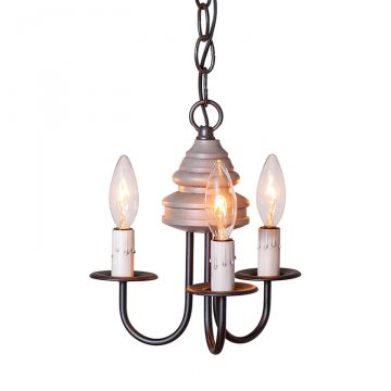 3-Arm Bellview Wood Chandelier in Earl Gray