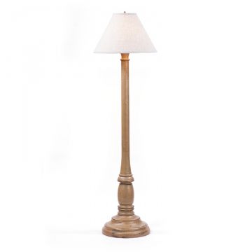 Brinton House Floor Lamp in Pearwood with Linen Ivory Shade