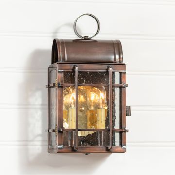 Carriage House Outdoor Wall Light in Solid Antique Copper - 2 Light