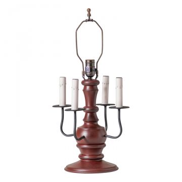 Cedar Creek Wood Table Lamp Base in Rustic Red