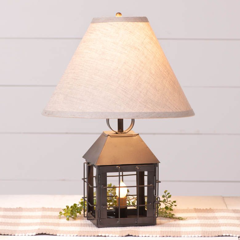 Colonial Lantern Lamp With Ivory Linen Shade K20 21a 