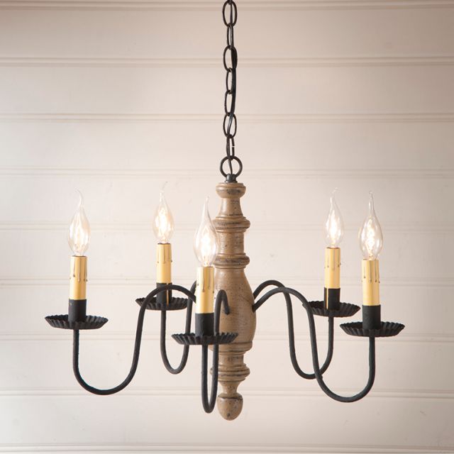 5 light wood chandelier