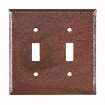 Double Switch Cover Unpierced in Rustic Tin