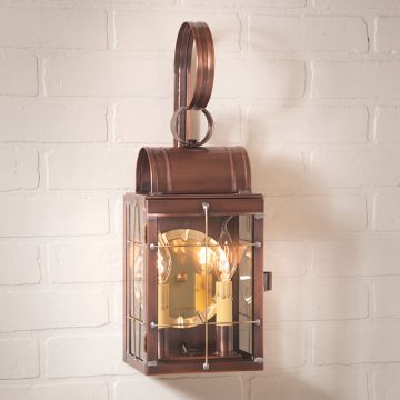 Double Wall Lantern in Antique Copper - 2-Light