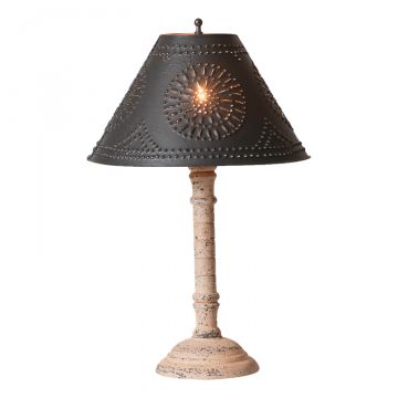 Gatlin Wood Table Lamp in Hartford Buttermilk with Textured Metal Shade