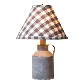 Jug Lamp Base with Gray Check Shade