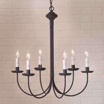 6-Arm Grandview Chandelier with Gray Sleeves