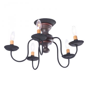 5-Light Thorndale Ceiling Light in Espresso with Salem Brick
